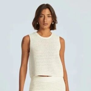 Everlane Crochet Knit Cami in Canvas Size Small